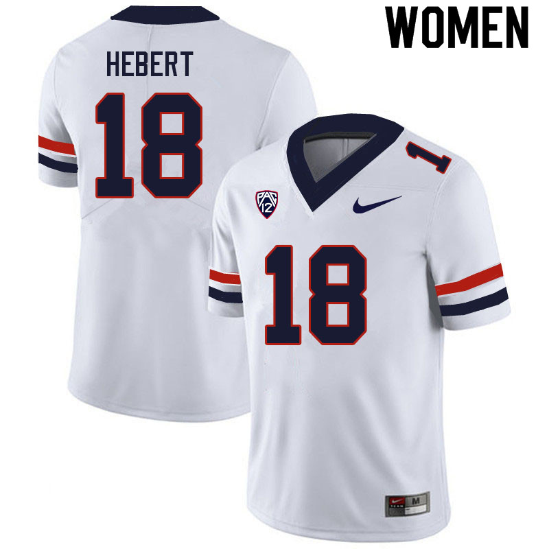Women #18 Kenny Hebert Arizona Wildcats College Football Jerseys Sale-White - Click Image to Close